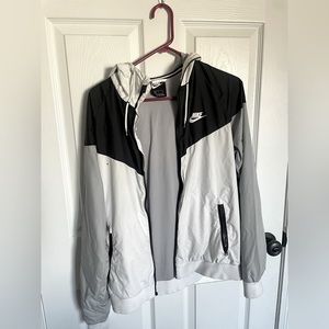 White, Black and Grey Nike Windbreaker